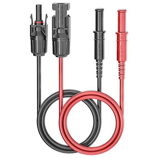 Goupchn Safety Banana Plugs to Solar Connectors Silicone Test Leads 2PCS Red Black 3.3ft Solar Test Cables Wires 1000V/15A for Photovoltaic Solar Panel System