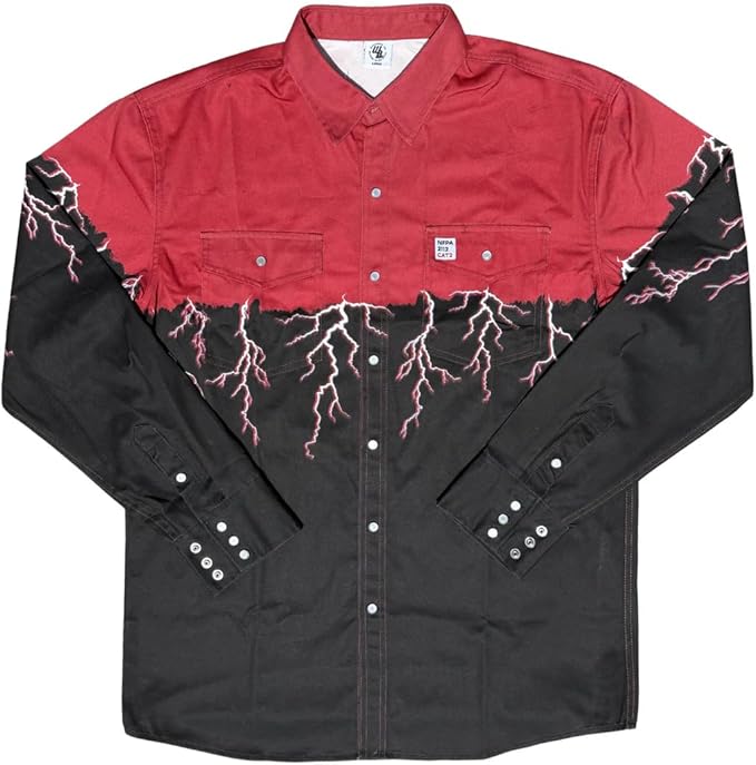 WoahBros FR Shirts for Men, 8oz Midweight Flame Resistant Welding Shirt, 100% Cotton, Pearl Snap Buttons - CAT2/NFPA2112