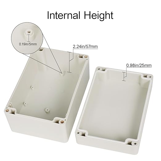 LeMotech Waterproof Dustproof IP65 ABS Plastic Junction Box Universal Electric Project Enclosure Pale Gray 6.3 x 4.3 x 3.5 inch (160 x 110 x 90 mm)