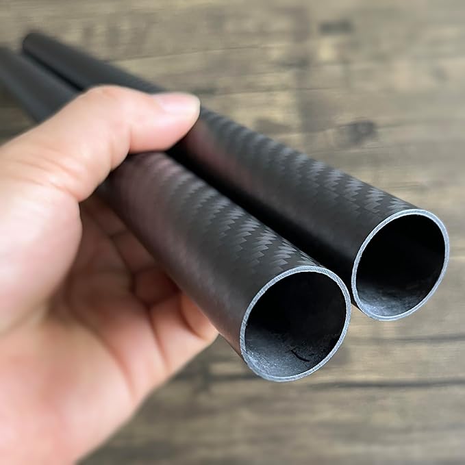 2pcs Carbon Fiber Tube 25mmx23mmx420mm 3K roll Wrapped Twill Matte Finish