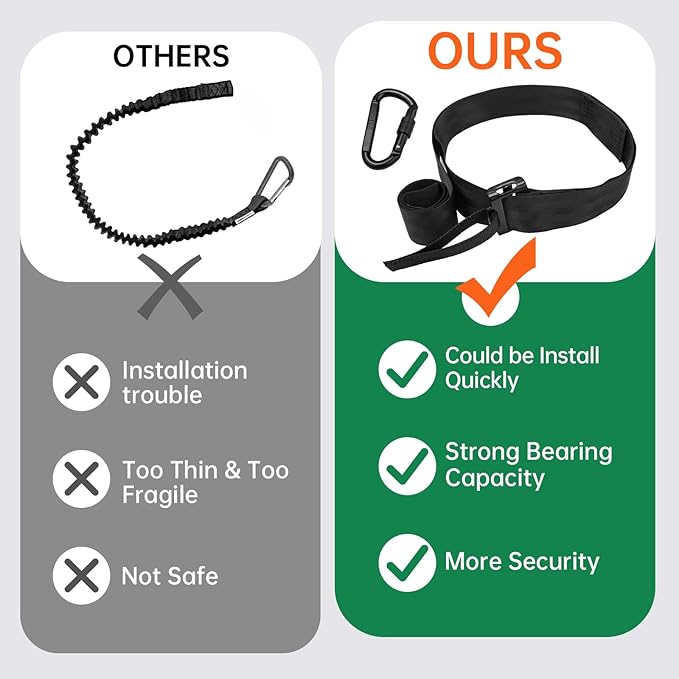 Quick-Connect Tree Strap for Hunter Safety System, Climbing Tree Stand Hunting Harness Belt with Safety Carabiner, Outdoor Hunting Equipment Accessories
