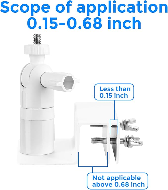 Adjustable Gutter Mount for Ring Stick Up Cam, Arlo Pro, Arlo Pro 2, Arlo Pro 3, Eufy, Arlo, Wyze, Adjustable Security Indoor/Outdoor Mounting Bracket
