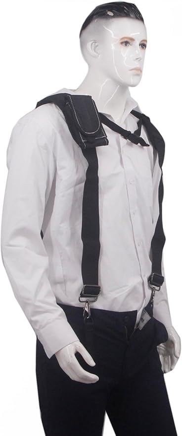Tool Belt Suspender for Men 4 Point Padded with Attachment Loops, WristBand Pouch Pocket for Construction Worker