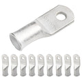 SELTERM 10pcs 4 AWG-#10 Stud Tinned Copper Wire Lugs, Heavy Duty Battery Cable Ends,4 Guage Ring Terminals, UL Battery Lugs Marine Grade Copper Eyelets Electrical Battery Terminal Connectors