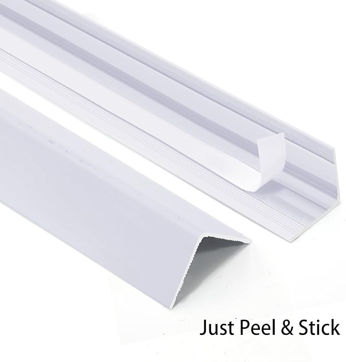 Aluminum Peel and Stick L Molding Corner Guards with 90° Angle for Wall Door Frame Cabinet Baseboard Protection and Decoration, 35.4in x 0.8in (3Pcs)