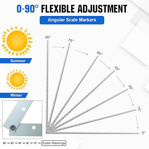 ECO-WORTHY 2 Sets 45inch Solar Panel Mount Brackets Adjustable Tilt Mount Brackets, Suitable for 2-4pcs 100 200 300 400 Watt Solar Panel for Roof, RV, Boat, and Off-Grid