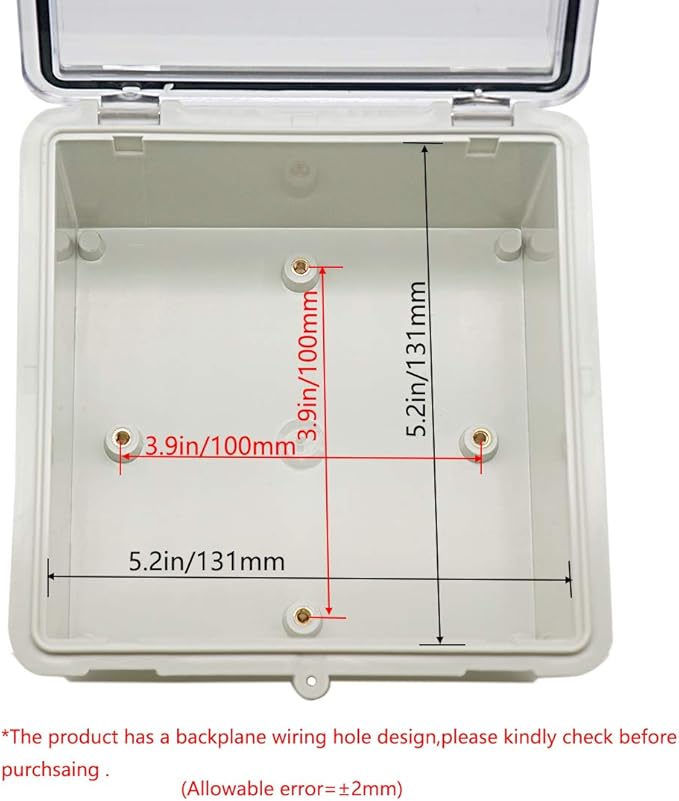 Zulkit 2pcs Junction Box ABS Plastic Dustproof Waterproof IP65 Electrical Boxes Hinged Shell Outdoor Universal Project Enclosure Clear Cover with 2 Cable Glands 5.9 x 5.9 x 3.5 inch (150x150x90 mm)