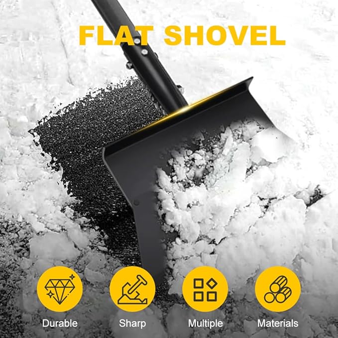 Ice Scraper Heavy Duty, 2026 New Snow Shovel, Ice Chopper for Driveway, 53 inch Flat Floor Cleaning Scraper with Adjustable Handle, Gardening Spade Shovel for Driveway, Weed Removal, Garden (1 Pcs)