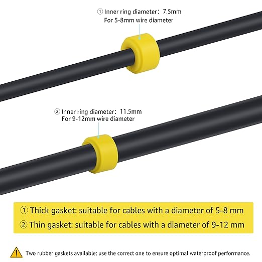 NineLeaf 24 Pack Waterproof Electrical Cable Connector, 3-Pin M20 Screw Type Wire Connectors Ø5-12mm, IP68 Waterproof Junction for Outdoor Garden Lights, Landscape, Underground Wiring