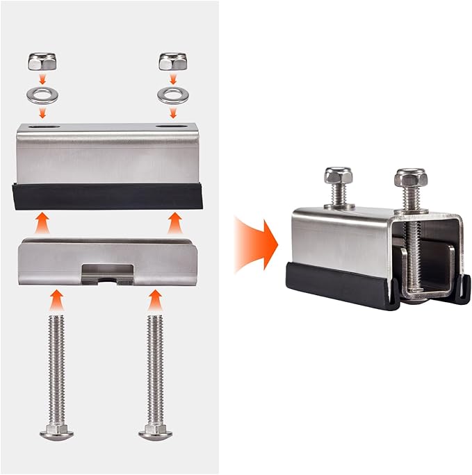 Roof Rack Mount Kit, Roof Rack mounting Brackets, 304 Stainless Steel Van Roof Rack for ProMaster, Boxer, Jumper, Ducato 6 Piece