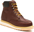 Work Boots for Men, 6" Soft Toe Wedge Sole Waterproof Safety Boots, Comfortable Construction Work Safety Shoes