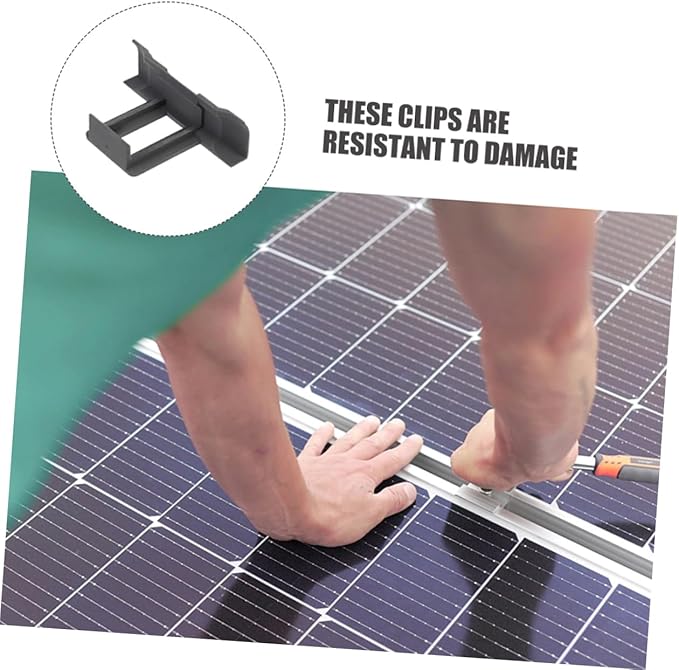 TOYANDONA 12pcs Solar Panel Ground Clamp Guide Clamp Solar Module Clip for Outdoor Cleaning Equipment Drainage Clips