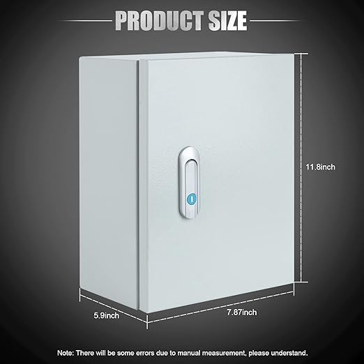 Steel Electrical Junction Box, Indoor&Outdoor Electrical Enclosure Box, Wall Mounted Waterproof&Dustproof Metal Box, Universal Electric Equipment Enclosure Box with Safety Locks and Mounting Plates