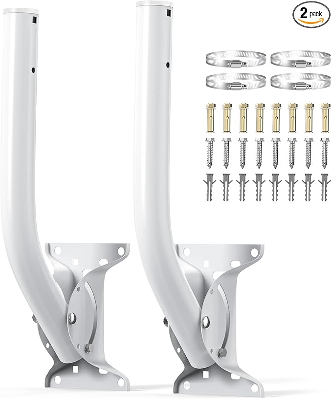 Ulna 19.68" Universal Antenna Mount - 2 Packs Wireless Bridge Bracket Reversible J Pole Mount, Heavy Duty Roof Mount for Outdoor Antenna WiFi Extender/Weather Station/Access Point/Satellite Dishes