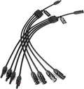 BougeRV Solar Y Branch Connectors Extra Long Solar Panel Parallel Connectors 1 to 4 Solar Cable Wire Plug Tool Kit (M/FFFF and F/MMMM)