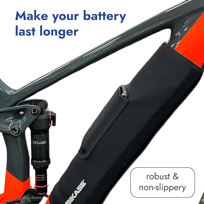 BiKase E-Bike Battery Cover Neoprene Electric Bicycle Battery Cover for Outdoor Riding, Transporting on Car Rack, eBike Battery Cover for Isolating Battery, Waterproof, Dirt Resistant