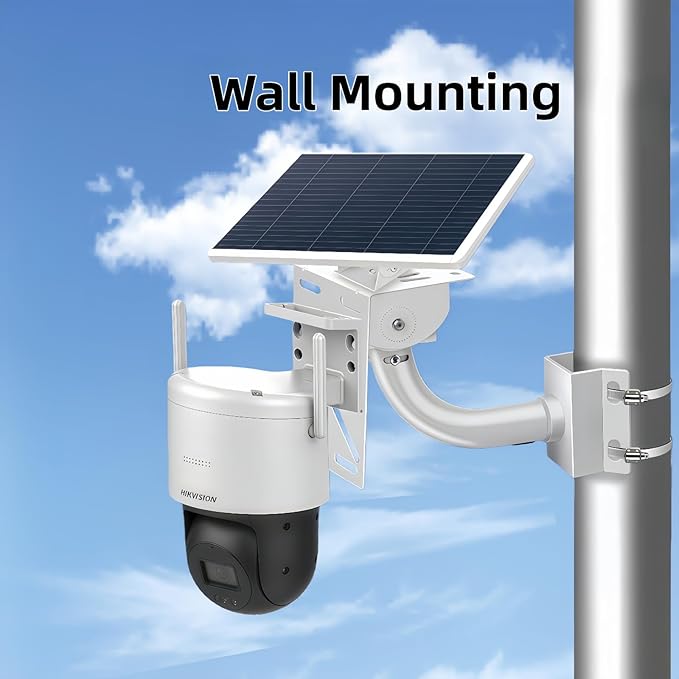Security Camera Solar Panel Mount, 2-in-1 Aluminum Alloy Bracket for Corner & Pole, Heavy Duty Waterproof Rust-Proof Mount Kit for CCTV Dome/IP Cameras, Indoor/Outdoor Use