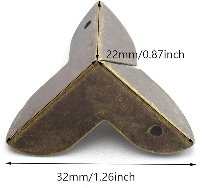 SDTC Tech 12-Pack Mini Jewelry Box Corner Protectors Metal Edge Guard Cover - Bronze