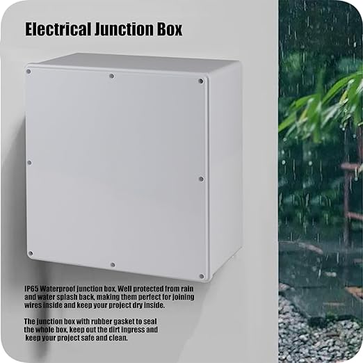Junction Boxes-12" x 12" x 4" IP65 Plastic Dustproof Waterproof Electrical Box Project Junction Conduit Box for Electrical Outdoor Enclosure