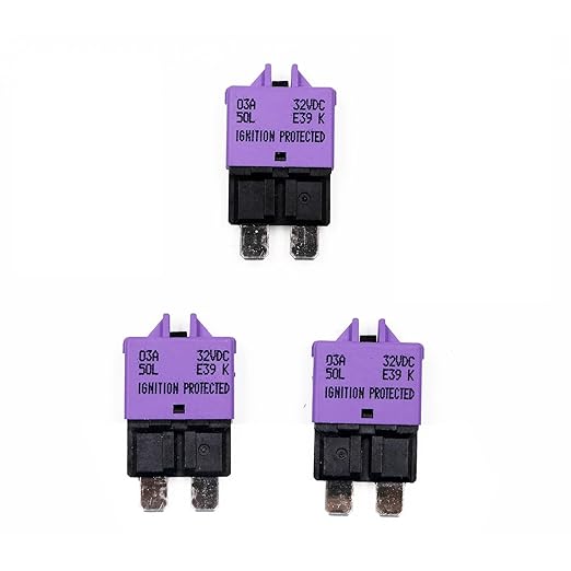 12V 24V 3A Manual Reset Fuse Circuit Breaker Low Profile ATO/ATC - UL Certified - Resettable Blade Fuses 3 Amp max 32V DC for Automotive, Car, Marine, RV, Solar, Truck, Boat, 3 Pack