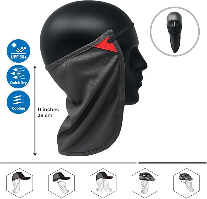 CoolNES - UV Sun Protection Neck Drape Adjustable Multifunctional 2 in 1 Face Covering for Outdoor Fishing - Unisex