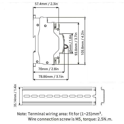 ATS Power Automatic Transfer Switch 32A Construction, Easy Installation for Home and Office Applications (110VAC)