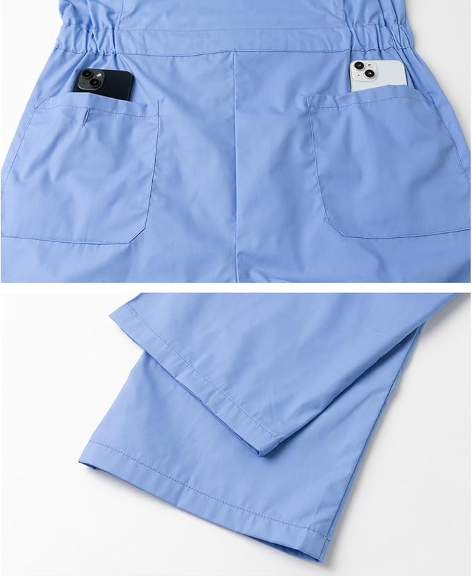 Mens Short Sleeve Coveralls Work Mechanics Jumpsuit Summer Overall Work Suit Breathable Crawl Suit Coverall