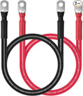 Battery Cable - iGreely 2 AWG 2 Gauge Wire Made with OFC Copper Wire Battery Power Inverter Cables with 5/16" Lugs Terminals for Welding Solar Panel Automotive Car Motorcycle RV Marine 2ft/60cm