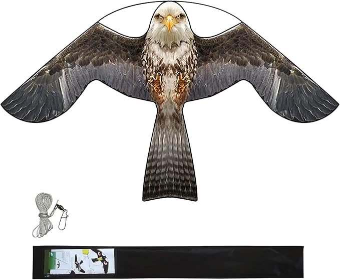 eyijklzo Bird Scarer Flying Kite Crops Farm Flying Bird Hawk Flying Kite, Only Grey Kite