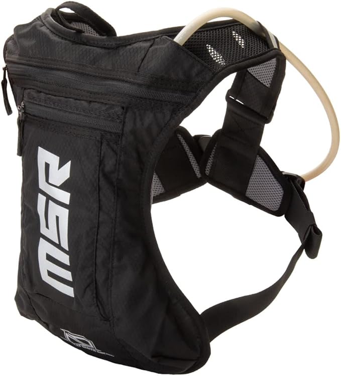 MSR Low-Profile Race Hydration Pack – 2-Liter Water Bladder Backpack – Lightweight, Secure Fit for Off-Road, Dirt Bike, MTB, MX, Enduro & Adventure Riding – Black
