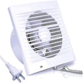 SAILFLO 6 Inch Wall-Mounted Exhaust Fan, 18W Ventilation Extractor with Anti-backflow Check Valve Chain Switch for Window Duct Glass Grow Tent Bathroom Vents - 8"×8" Grid Panel - Small Size
