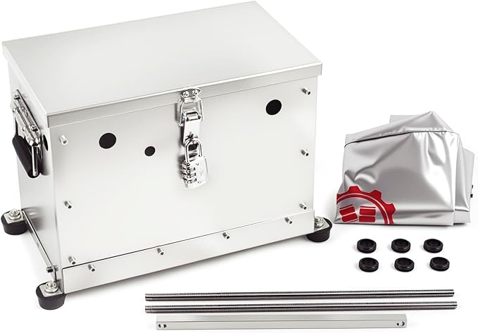 Aluminum Battery Box Relocation Kit Universal RV/Trailer Battery Box Outdoor With Waterproof Cover(Group 27)
