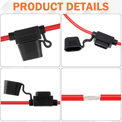 Shimeyao 24 Pcs Inline Fuse Holder Waterproof Automotive Replacement with ATC Blade Fuses for Car Truck Motorcycle Boat (16 Awg with 10 A)
