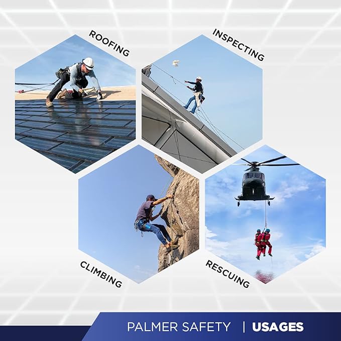 Palmer Safety 18" D-Ring Extender Fall Protection with 3/4" Snap Hook and D-Ring, Polyester Webbing with Chafe Guard, OSHA/ANSI Compliant (10-Pack)