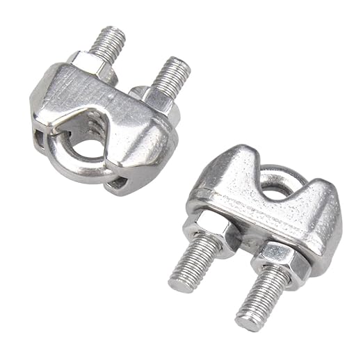 YAMASO 20PCS 5/32 Inches M4 Stainless Steel Wire Rope Cable Clip Clamp