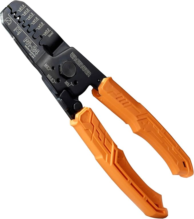 ENGINEER PA-24 Micro Connector Crimping Pliers Tool 160mm (Made in Japan) for JST XH, PH, EH & NH series, Molex Micro-Fit, KK series (AWG #32-#18)