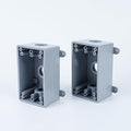 1/2-Inch or 3/4-Inch Weatherproof Electrical Junction Box with Adapters, Gray, Indoor/Outdoor Installation (Single-Gang 2PACK)