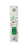DC Miniature Circuit Breaker, 1 Pole 63 Amp, 110V-250VDC, 6kA Din Rail Mount Breaker with Thermal Magnetic Trip, DZ47-63 C63 1P, DC Solar MCB