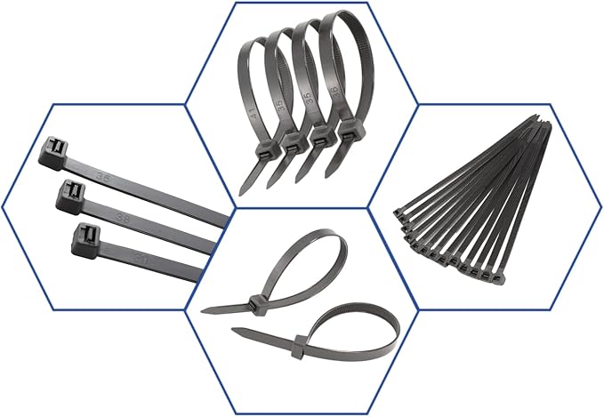 Zip Ties, Cable Ties, 500Pcs 16Inch 48Lb Tensile Strength Black Premium Self-Locking Nylon Zip Ties For Home Office, Garden, Workshop Fences