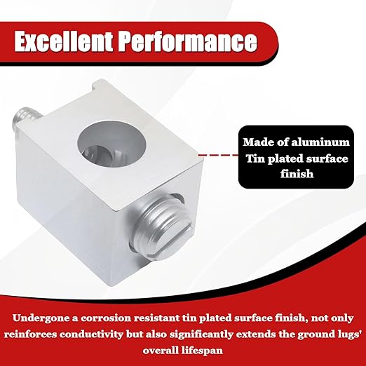 6 Pieces #4-2/0 Neutral Lug Kit Circuit Breaker Ground Lugs Aluminum Grounding Lugs Fit for Electrical Connections