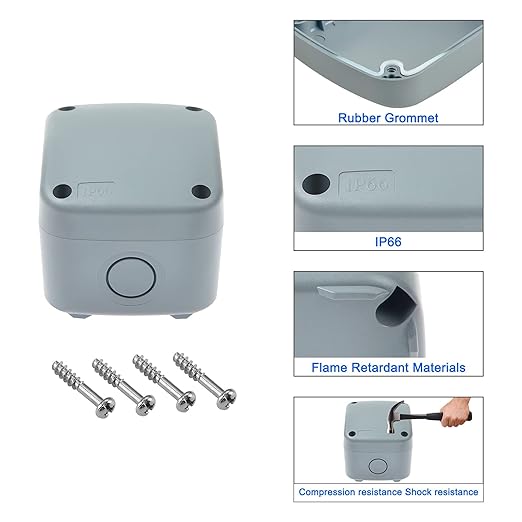 NineLeaf 10PK Project Box ABS Plastic Electrical Boxes,3 1/4" x 2 3/4" x 2 1/4" (86x74x62mm),IP66 Waterproof DIY Opening Hole Electronic Junction Box Power Enclosure,Use for Outdoor,Grey