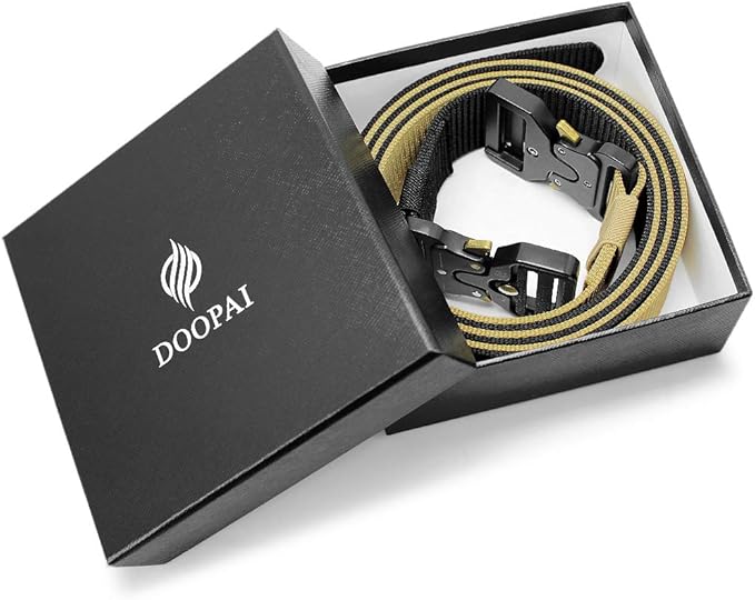DOOPAI Tactical Belt for Men, 3Pack Military Nylon Web with Heavy Duty Quick Release Metal Buckle