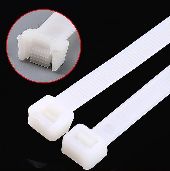 large zip ties 48 inch white cable ties heavy duty outdoor use 12 pieces long plastic tie wraps uv resistant 200 lbs Tensile Strength