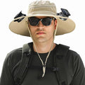 Hat with Fans Solar Power Wide Brim Solar Fan Hats for Men Women UPF 50+ Bucket Fishing Hat with Fan Outdoor