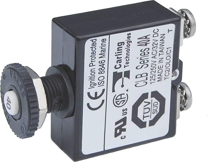 Blue Sea Systems Push Button Reset-Only CLB Circuit Breakers with Screw Terminals