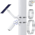 2-in-1 Ring Pole Mount for Cameras and Solar Panels No Drill 360° Adjusted Outdoor Security Camera Pole Mount with 6 Adjustable Metal Loops Compatible with Ring，Blink, Eufy, Wyze