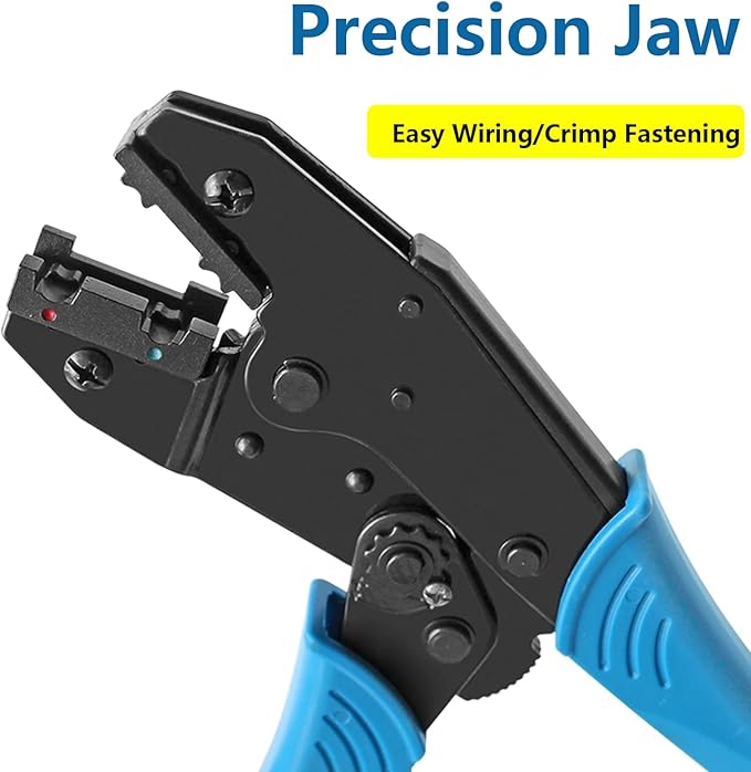 smseace Flag Terminal Crimper AWG 22-14 (0.5-2.5mm²) Electrical Crimping Tool for right angle spade connector Ratchet Terminal Crimper