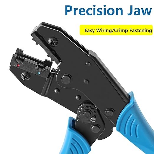 smseace 81pcs Right Angle Spade Connectors with Flag Terminal Crimper 22-18/16-14/12-10AWG Quick Disconnect Flag Connector + Electrical Crimping Tool for Right Angle Spade Connector