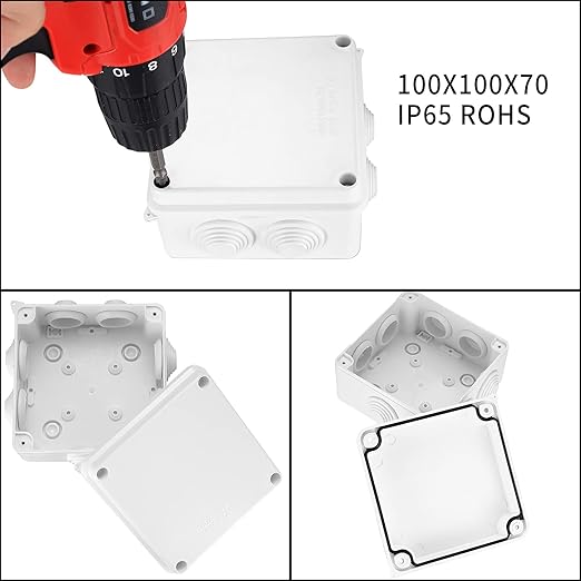 4 Pcs Junction Boxes IP65/IP55 Waterproof, White ABS Plastic Dustproof Electrical Project Enclosure Boxes, Universal Outdoor Electrical Boxes Cable Connectors for Electronics Cables, 2 Sizes