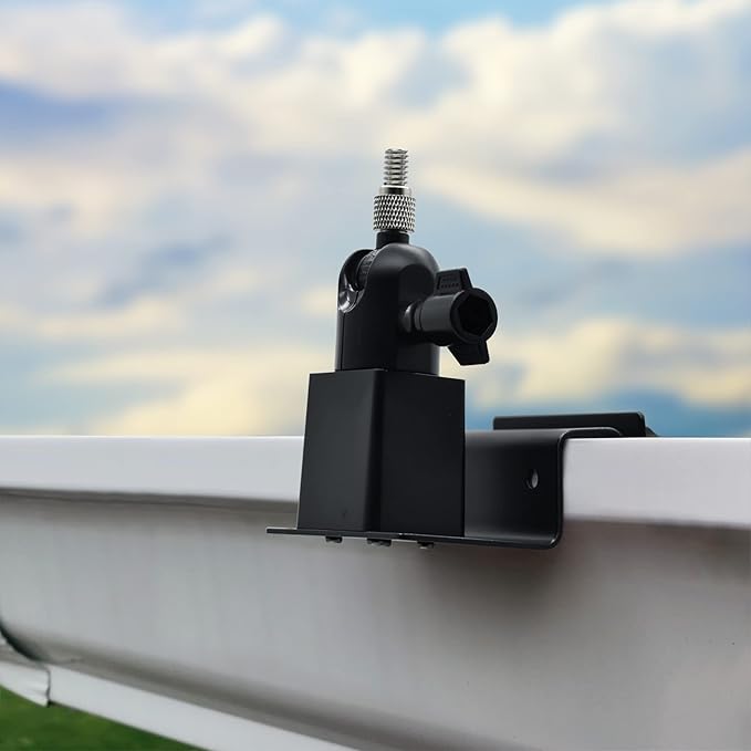 Holicfun Universal Solar Panel Gutter Mount for Ring, Arlo, Eufy, Wyze, Reolink Solar Panels and More (Black)